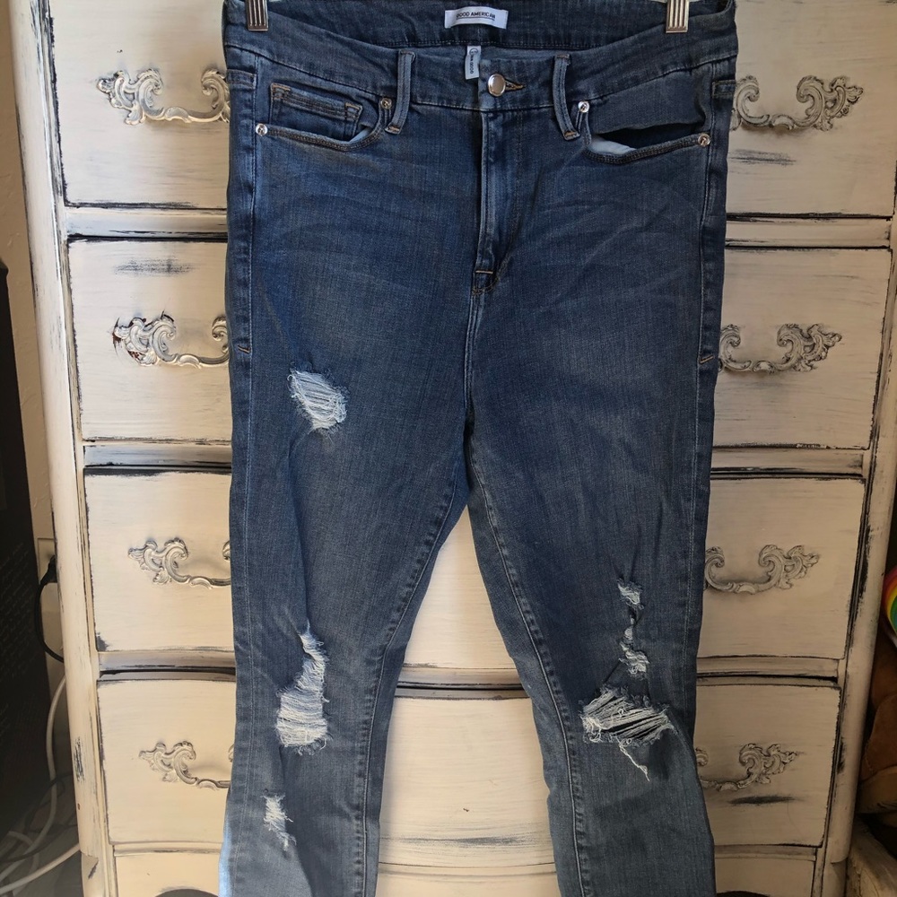 Good American Distressed Jeggings